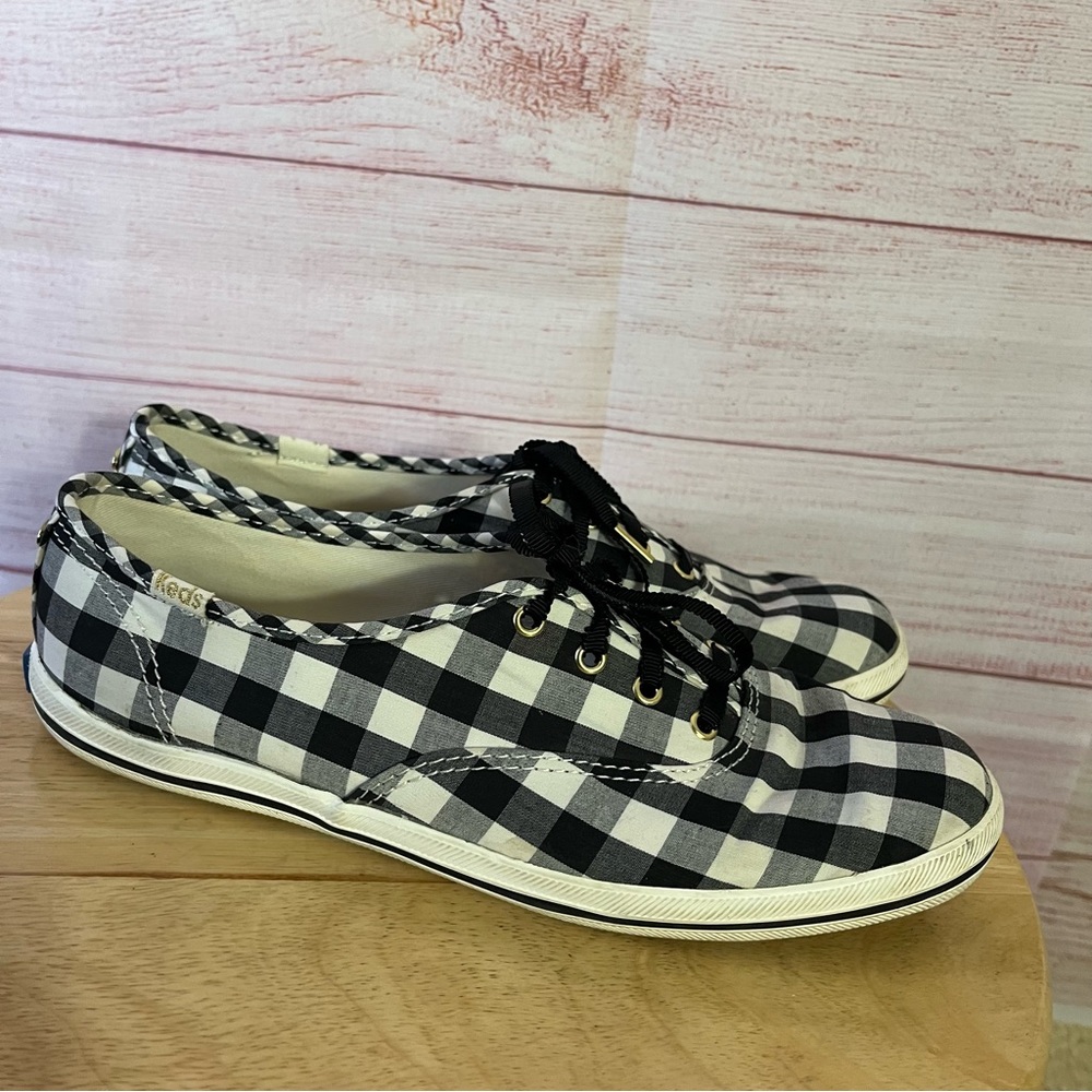 Kate Spade Keds Black White Canvas Sneakers Size 7 - Picture 9 of 9
